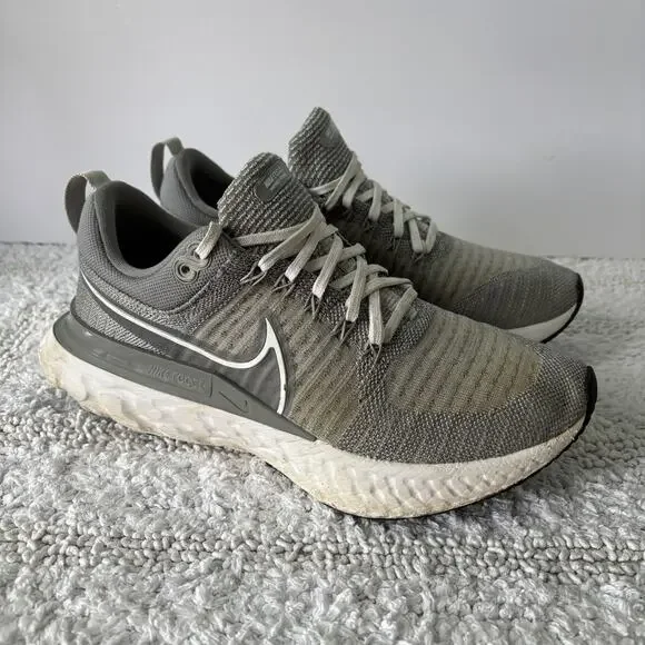Nike Womens React Infinity Run FK 2 CT2423-001 Gray Running Shoes Sneakers Sz 8 - Picture 1 of 11